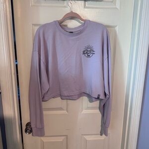 Purple Cropped Long Sleeve Sweatshirt